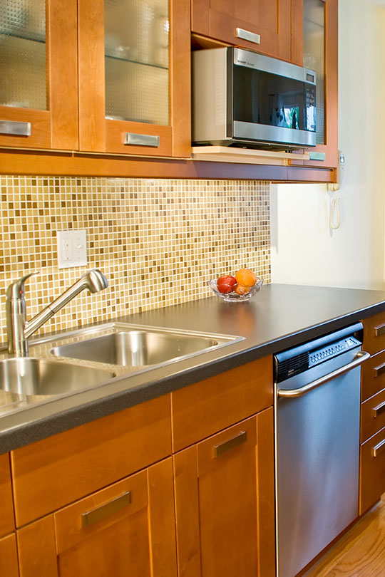 kitchen with wooden cabinets