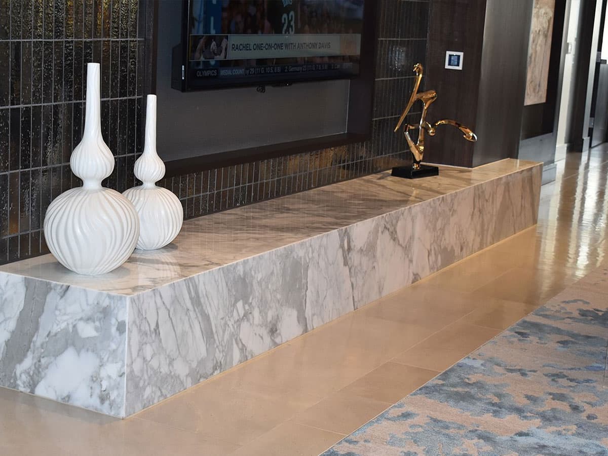 lobby with marble surfaces