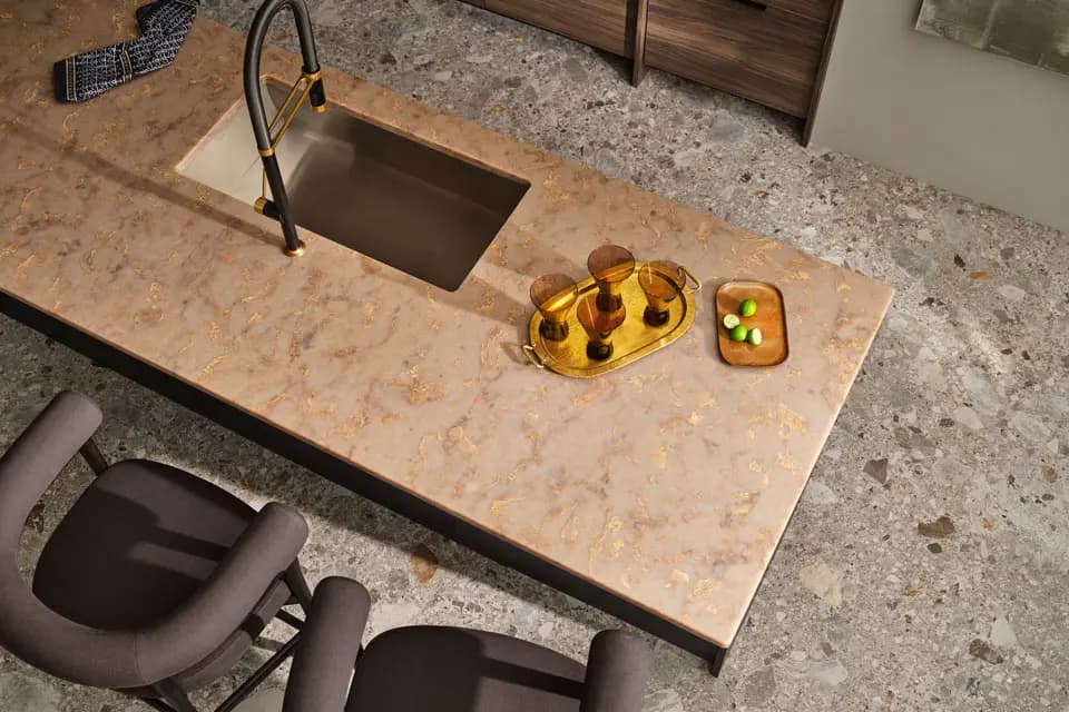 kitchen countertop view from above